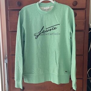 Lacoste NWT Classic Fit Mint Green Crewneck Sweatshirt | Size L